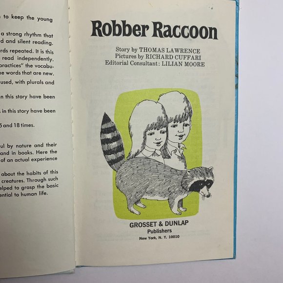 Will You Come To My Party & Robber Raccoon Wonder Books Easy Reader Lot of 2 VTG - Picture 6 of 6